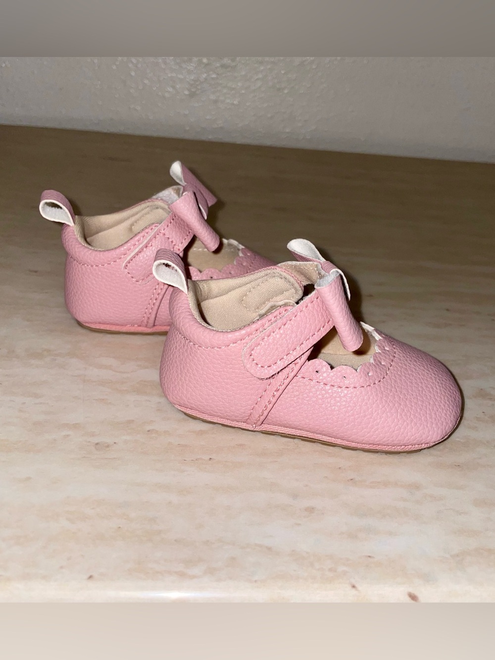 Lucky Brand Pink Bow Mary Jane Baby Walker Shoes - Picture 4 of 8